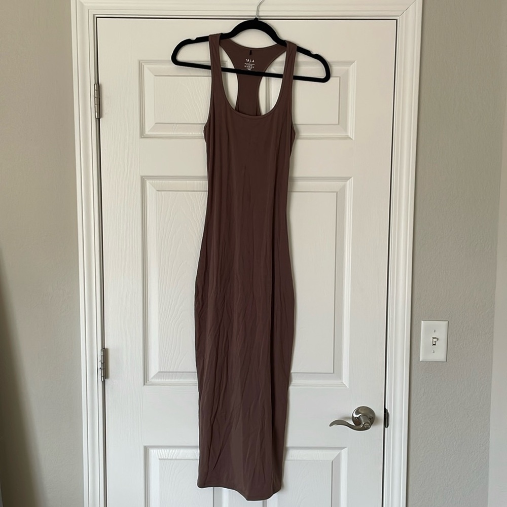 T/ALA brown midi bodycon dress